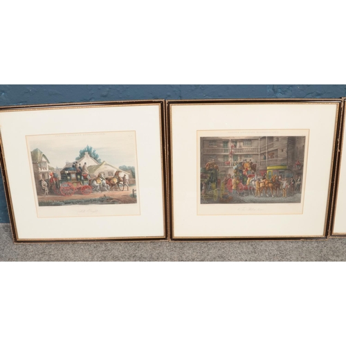 322 - A trio of Fores's Coaching prints by Charles Cooper Henderson (1803-1877) in black and gilt frames. ... 