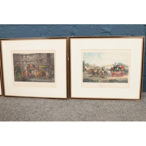 322 - A trio of Fores's Coaching prints by Charles Cooper Henderson (1803-1877) in black and gilt frames. ... 