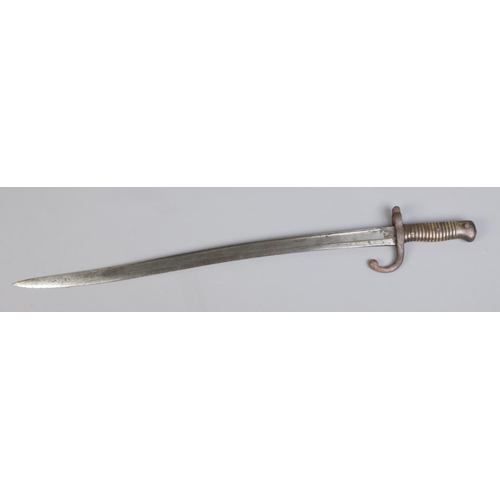 447 - A Nineteenth Century 1866 model French Bayonet with scabbard. Length of blade 57cm.