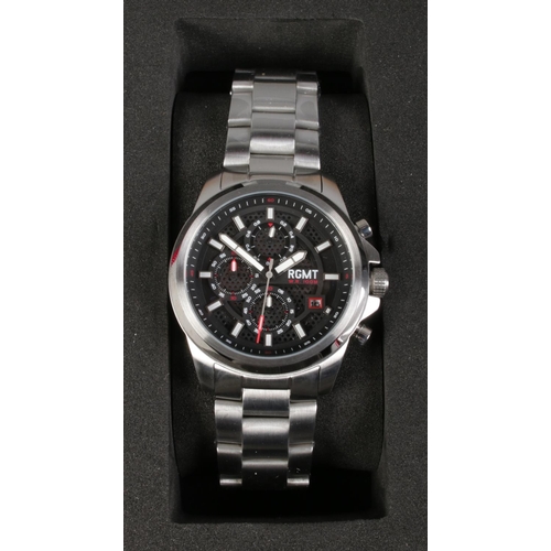 474 - A new and boxed RGMT Artillery RG-8030-33 Chronograph Quartz Wristwatch, on stainless steel bracelet... 