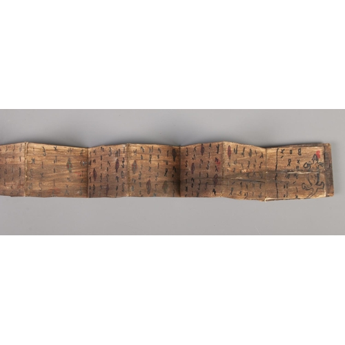 122 - A small Indonesian Pustaha/magic book. Written in Batak with illustrations on bark in concertina for... 