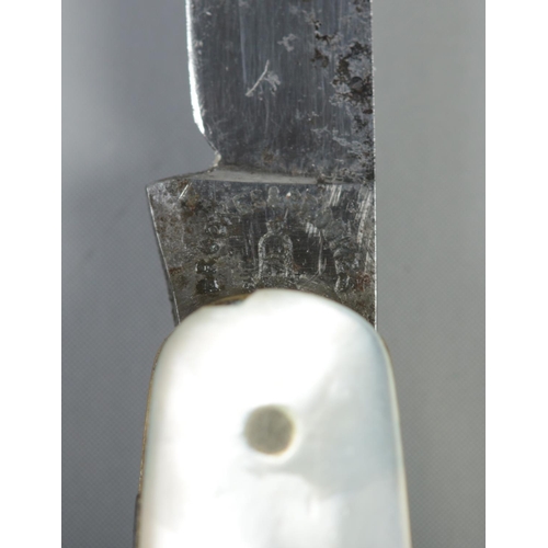 123 - An early 20th century pocket knife with mother of pearl handle by Brookes & Crookes, Sheffield.