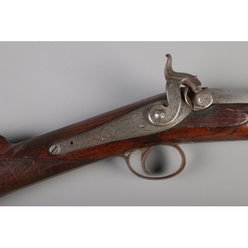 64 - A 19th century percussion cap sporting rifle stamped for William Clarke. Barrel length 32.5inch