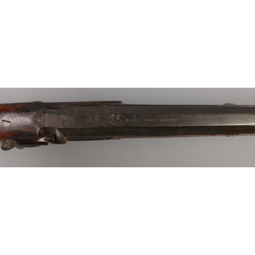 66 - A 19th century percussion cap rifle, the 34inch barrel marked for Ward & Sons London.