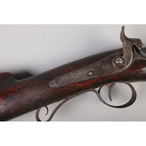 68 - A 19th century percussion rifle stamped for William Burtinshaw. Barrel length 32inch.