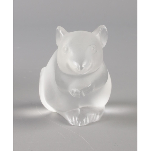 23 - A boxed Lalique model of a mouse. Etched Lalique France to base. 3.3cm.