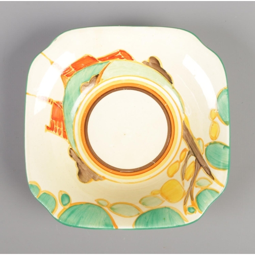 6 - A Newport Pottery Clarice Cliff Bizarre Fantasque dish decorated in the Secrets design.