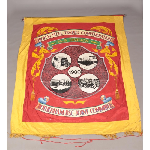 138 - An extremely large double sided banner for the Iron & Steel Trades Confederation, No. 3 Division, Ro... 