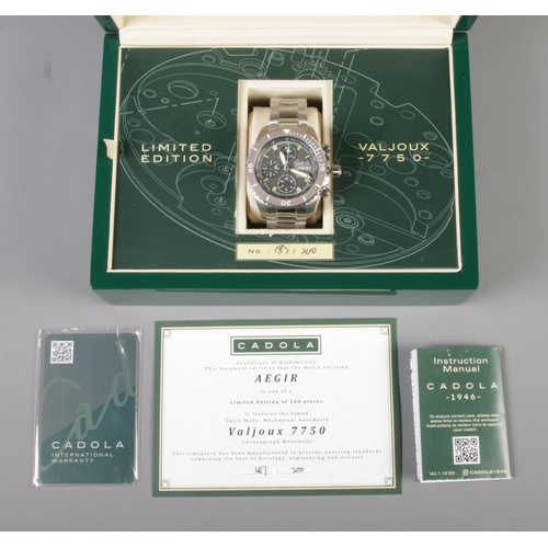 199 - A new and boxed Limited Edition (187/200) Cadola Aegir Gent's Automatic Chronograph wristwatch, with... 