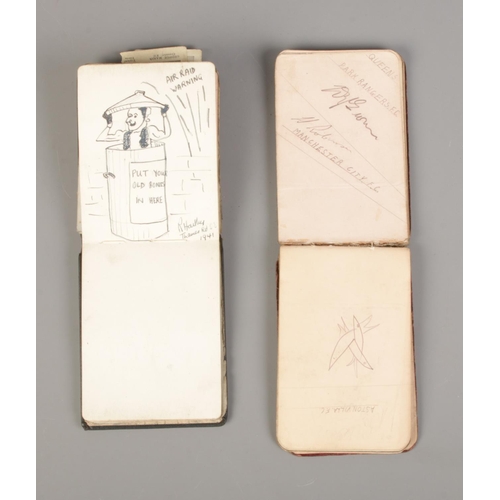 100 - Two autograph books mainly containing 1940's Football Player's signatures from a  variety of teams. ... 