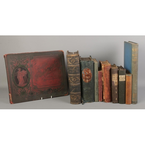 110 - A collection of antique books, to include 'Cylopedia of the Scriptures - 1866', 'Sunlight Almanac - ... 