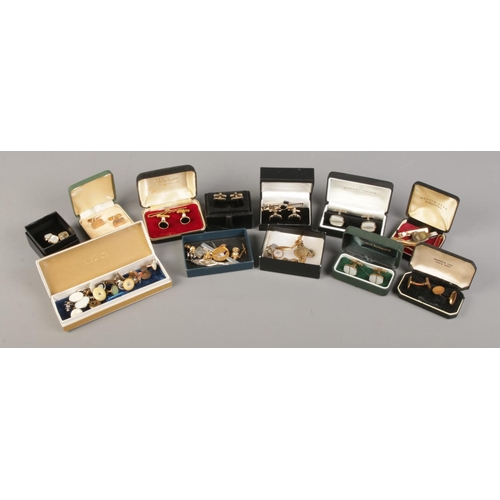 178 - A large collection of Gent's accessories, to include cufflinks, tie pins and button studs.