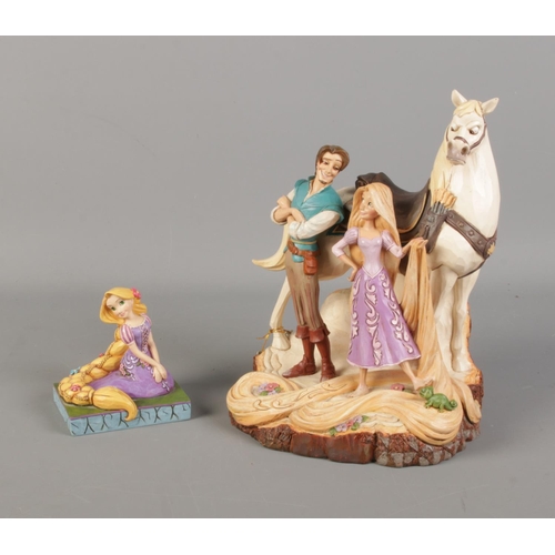 190 - A pair of Disney's Tangled figures including large Rapunzel with Horse and traditions figure.