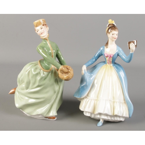 191 - Two Royal Doulton porcelain figures of ladies. Leading Lady HN2269 and Grace HN2318.