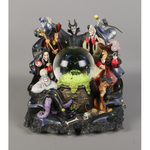 192 - A large Disney Villains globe featuring characters such as Ursula, Hook, Cruella De Ville, Maleficen... 