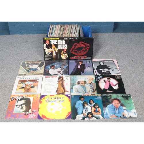 229 - A large box of assorted Album vinyl records, including Jesus Christ Superstar, Simon and Garfunkel, ... 