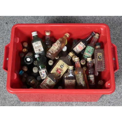 231 - A box of alcohol miniatures. Includes gin, whisky, brandy etc.