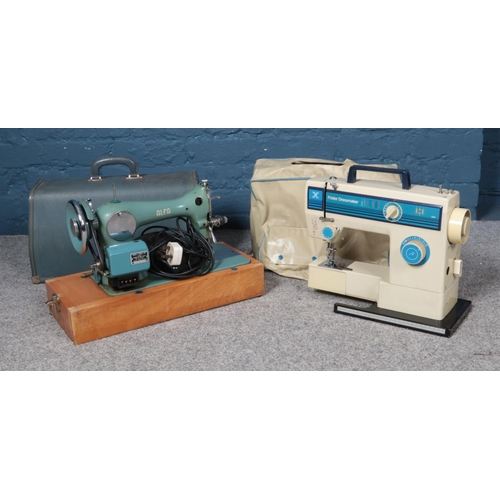 239 - An Alfa Challenge sewing machine with case and peddle and Frista Dressmaker with cover, peddle and e... 