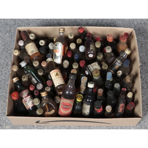 279 - A box of alcohol miniatures. Includes Whiskey, Tonic Wine etc.