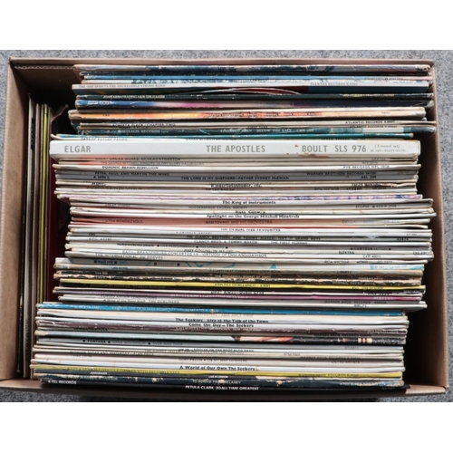 293 - A box of LP records. Includes Santana, The Seekers, Elton John, Neil Diamond etc.