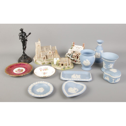 47 - A quantity of mostly ceramics. Including Wedgwood jasperware, Lilliput Lane, etc.