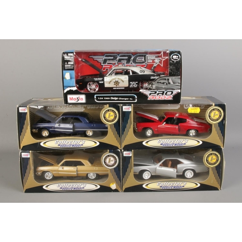 341 - Four Anson die-cast models, together with a Maisto 1:24 scale Dodge Charger.