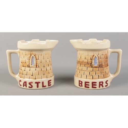 59 - Two 'Castle Beers' ceramic water jugs.