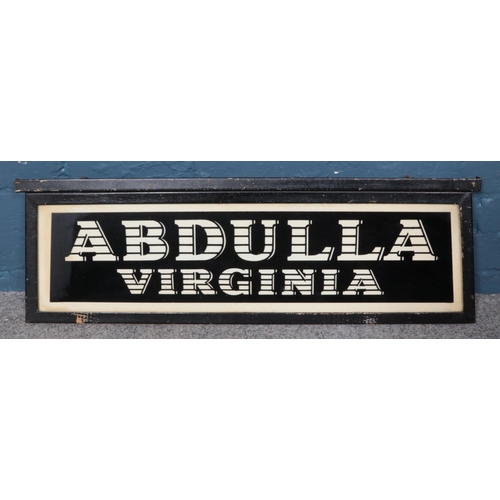 390 - A vintage Abdulla Virginia tobacco advertising sign. 28cm x 87cm.