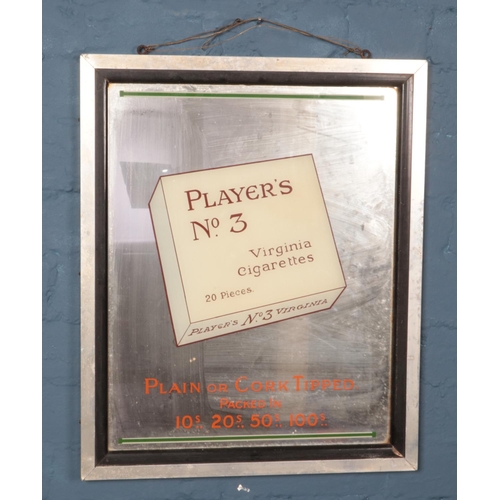 392 - A vintage advertising mirror for Player's No.3 Virginia Cigarettes. 57cm x 47cm.