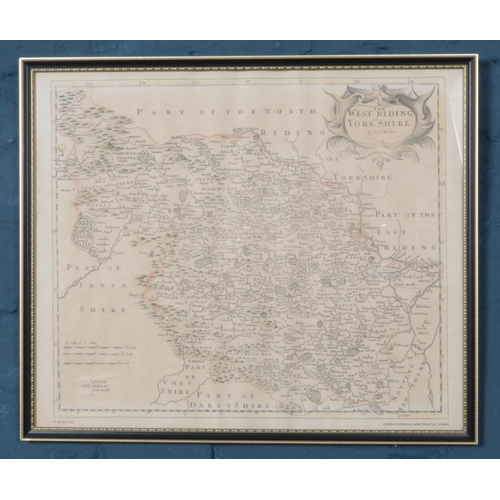 419 - After Robert Morden, a framed map of The West Riding of Yorkshire, 1695 by Holderness Publications. ... 