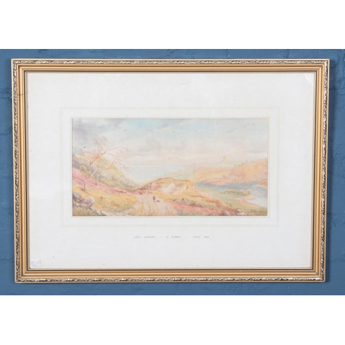 423 - H.Murray, gilt framed watercolour. Titled Loch Lomond. Circa 1860.