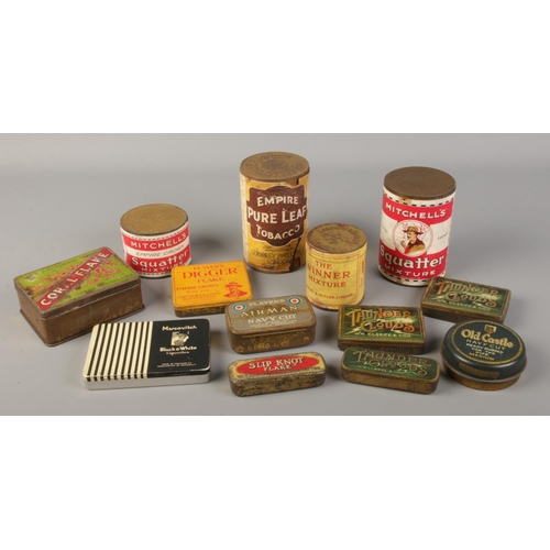 70 - A collection of vintage dummy tobacco and cigarette tins. Includes Mitchell's, Thunder Clouds, Marco... 