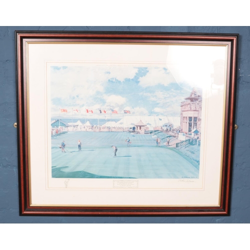 433 - Arthur Weaver, Three framed golfing prints. Signed by the artist in pencil, Including The Master Str... 