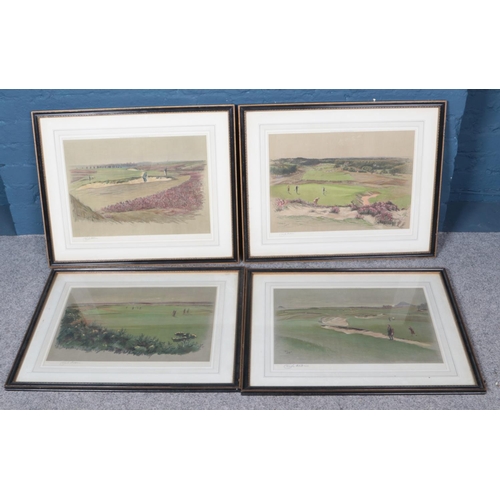 434 - Four framed Original Cecil Aldin (1870-1935) signed prints depicting various golfing scenes. Dimensi... 