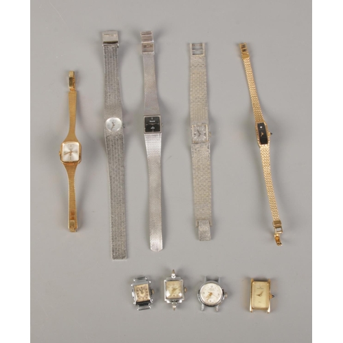 462 - A quantity of manual wind ladies wristwatches and four watch heads. Includes Accurist, Rotary and Or... 