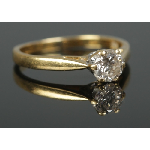 479 - An 18ct Gold and diamond solitaire ring, Size J½. Diamond 1/3ct. Total weight: 2.54g.