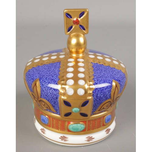 528 - A Royal Crown Derby paperweight One Hundred Royal Years 1890-1990.