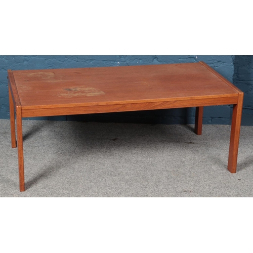 530 - A Bent Silberg teak coffee table. (45cm x 114cm)