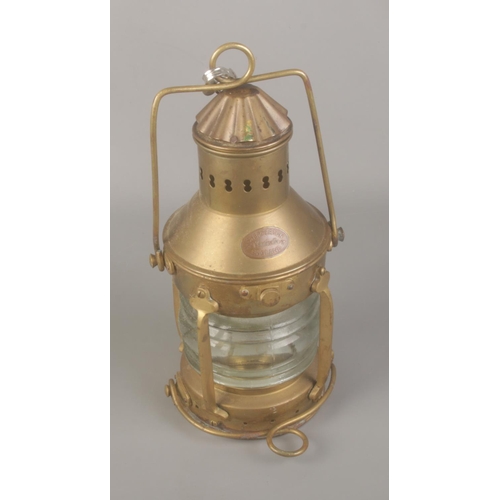 9 - A brass Shepperton Nauticalia anchor lamp.