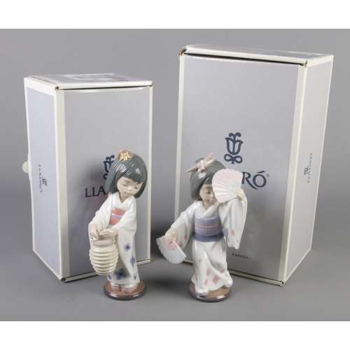 120 - Two boxed Lladro porcelain figures. Includes Oriental Lantern and Oriental Dance.