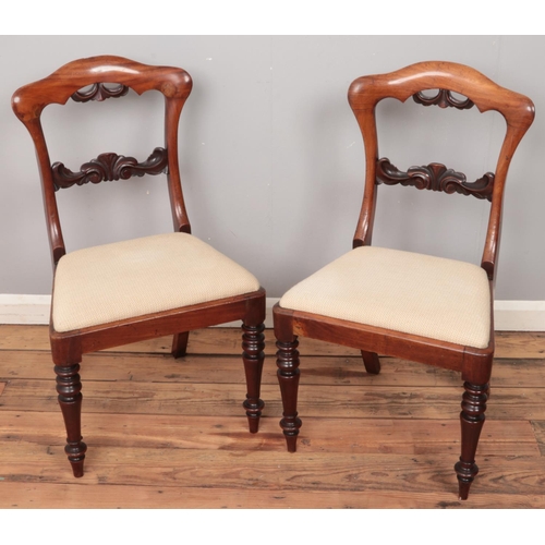 494 - A pair of Rosewood William IV dining chairs.