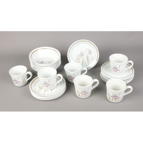 127 - A Royal Doulton Blue Iris tea set. To include cups, saucers and bowls.