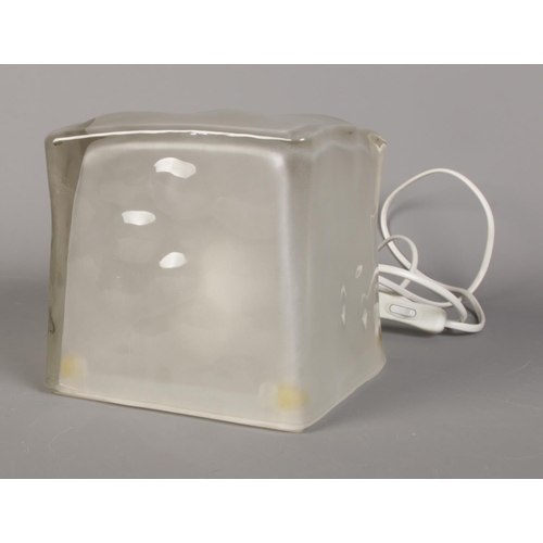 146 - A 1990's Ikea Iviken melting ice cube lamp with frosted glass exterior.