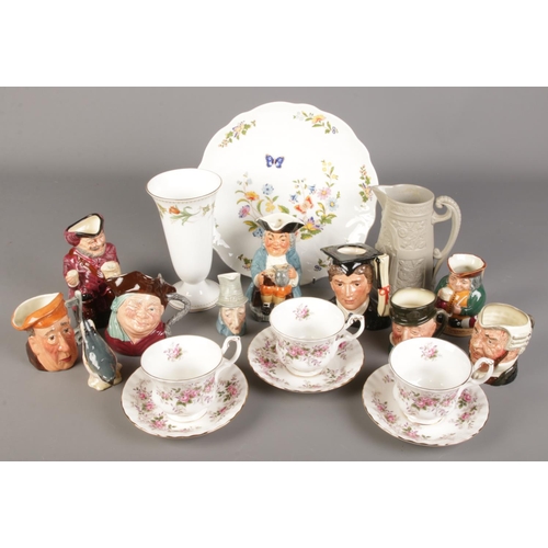 149 - A collection of ceramics. Includes Victorian moulded jug, Royal Albert Lavender Rose, Beswick Nuthat... 