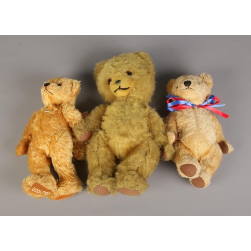 164 - A trio of teddy bears including Chad Valley, Pedigree and Herman examples.