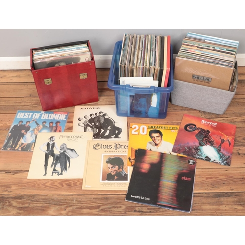 251 - Three boxes of LP records. Including Queen, Meatloaf, UB40, The Eagles, etc.