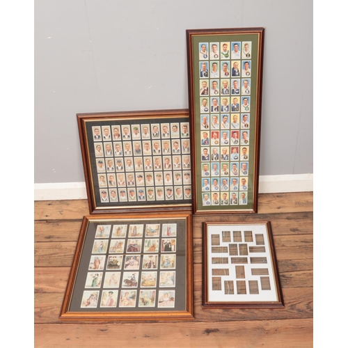 305 - A quantity of framed cigarette cards including 1934 Cricketers, 1938 Cricketers and Famous Beauties.... 