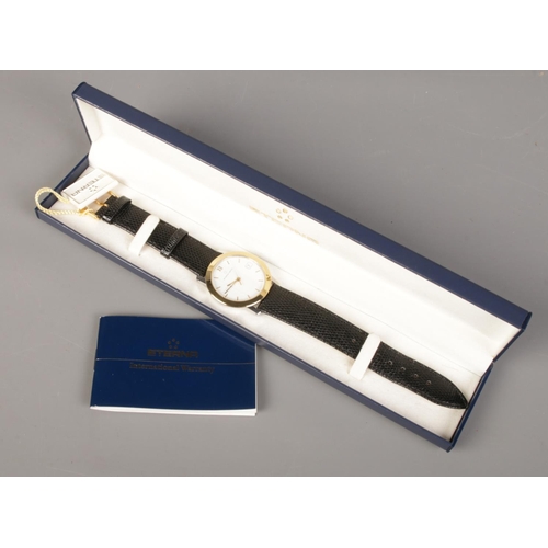 330 - A boxed gold plated stainless steel Eterna automatic wristwatch.