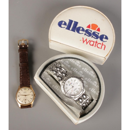 331 - A vintage Camy manual wristwatch along with a boxed stainless steel Ellesse quartz wristwatch.