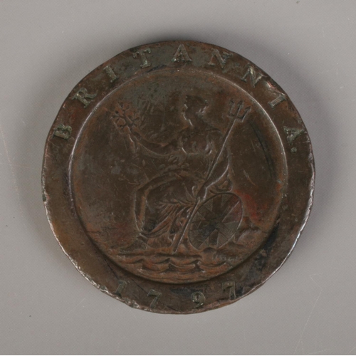 353 - A 1797 George III wheel penny.